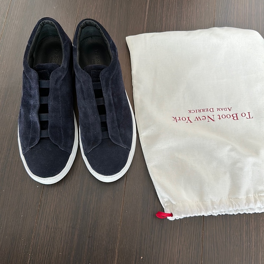 To Boot New York Navy Blue Suede Sneakers